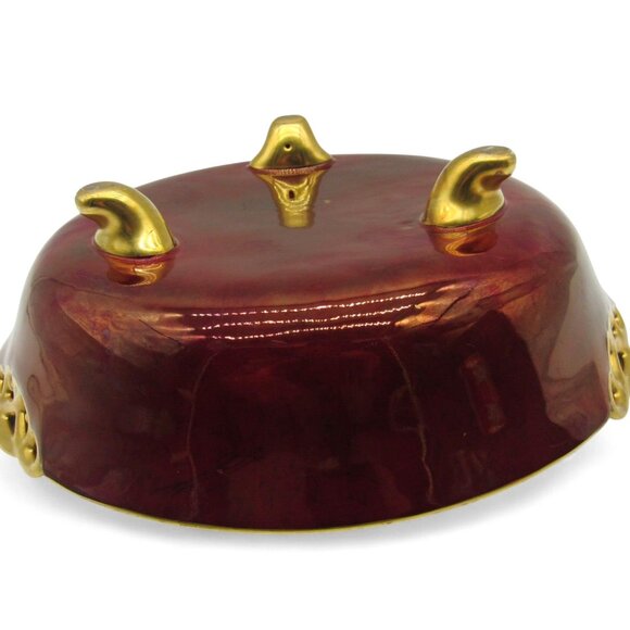 CARLTON WARE Rouge Royale Burgundy Red Bowl and Creamer England Vintage - Picture 7 of 16